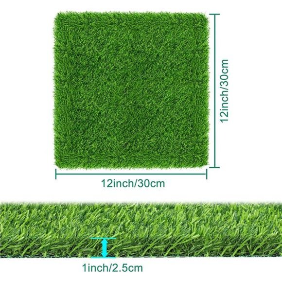 6 Pack Chicken Nesting Box Pads - Washable Artificial Grass - 12"×12"×1" - Picture 3 of 6